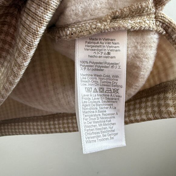 J. Crew Top Women Houndstooth Beige Long Sleeve Funnelneck Pullover Preppy Sz S - Picture 6 of 11